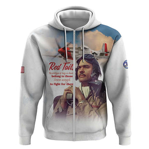 Sky Leaders of WWII Zip Hoodie Red Tails Tuskegee Tribute - African Pride