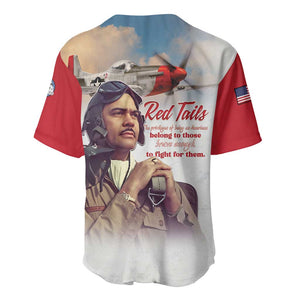 Sky Leaders of WWII Baseball Jersey Red Tails Tuskegee Tribute - Red LT15