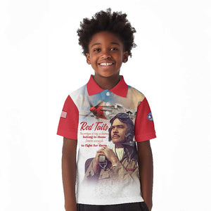 Sky Leaders of WWII Kid Polo Shirt Red Tails Tuskegee Tribute - Red LT15