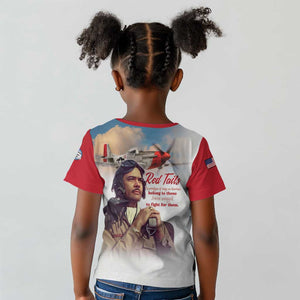 Sky Leaders of WWII Kid T shirt Red Tails Tuskegee Tribute - Red LT15