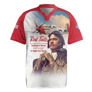 Sky Leaders of WWII Rugby Jersey Red Tails Tuskegee Tribute - Red LT15