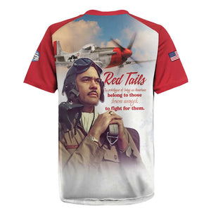 Sky Leaders of WWII Rugby Jersey Red Tails Tuskegee Tribute - Red LT15