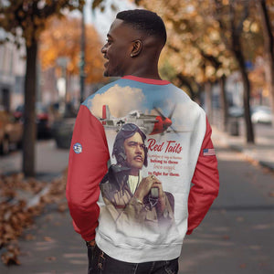 Sky Leaders of WWII Sweatshirt Red Tails Tuskegee Tribute - Red - African Pride