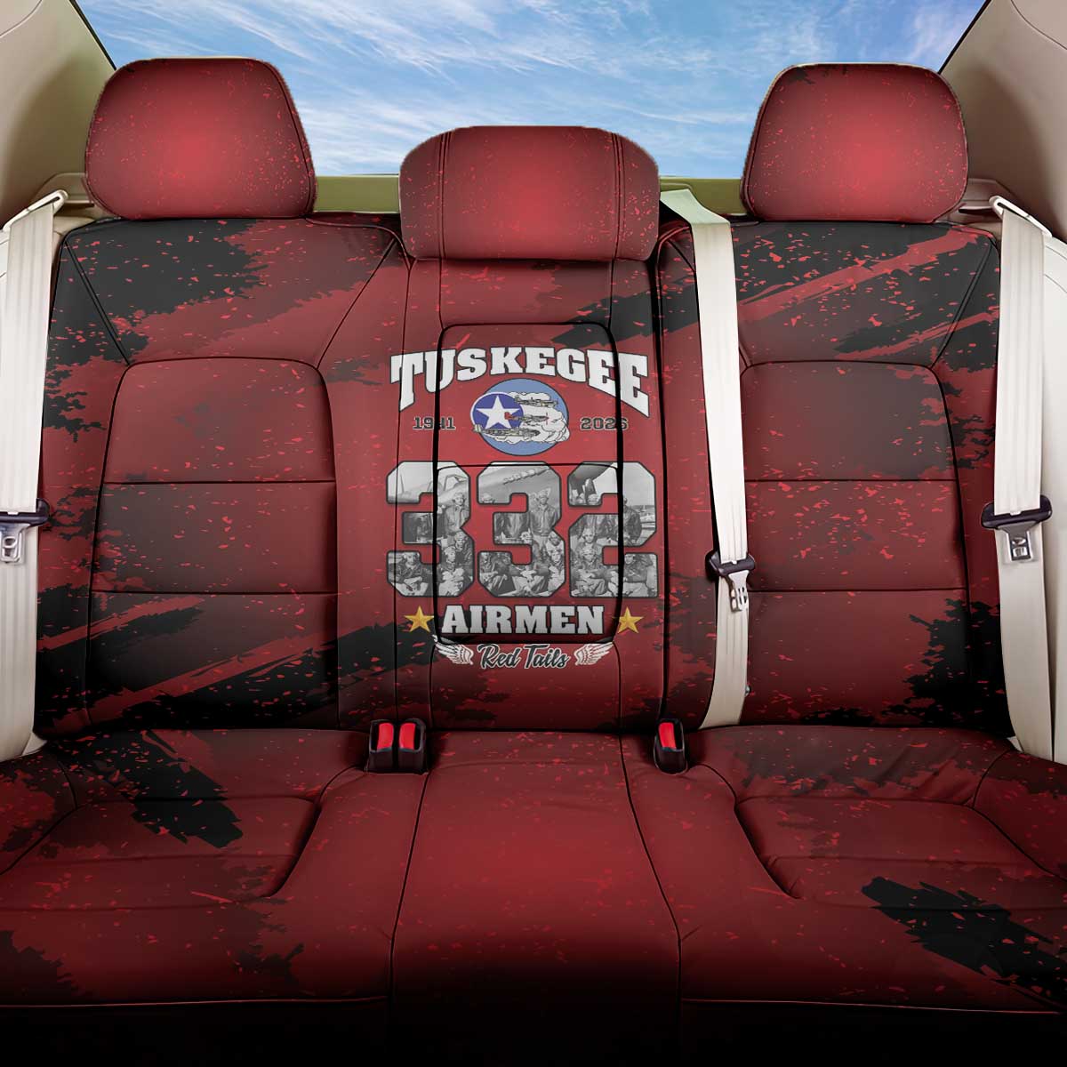 Tuskegee Airmen 1941–2026 Back Car Seat Cover 332nd Red Tails 85th Anniversary - African Pride