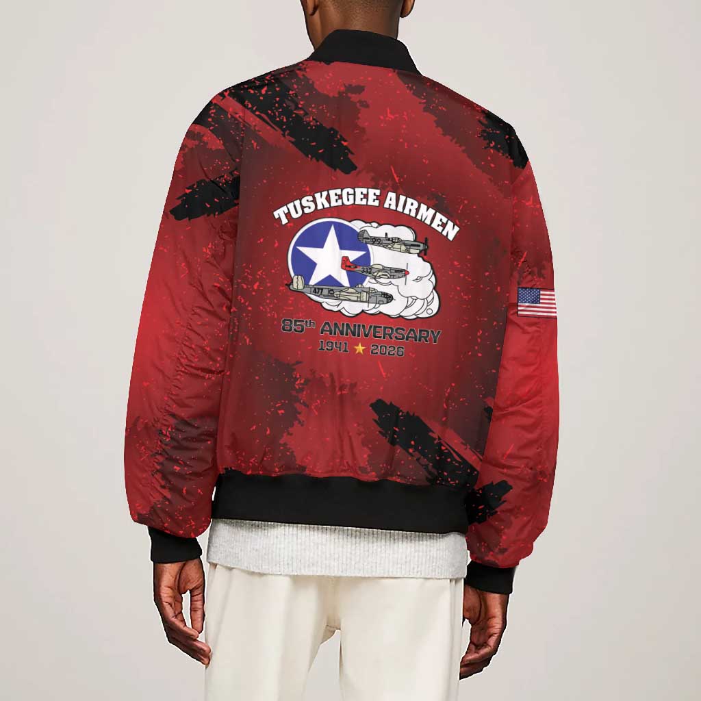 Tuskegee Airmen 1941–2026 Bomber Jacket 332nd Red Tails 85th Anniversary - African Pride