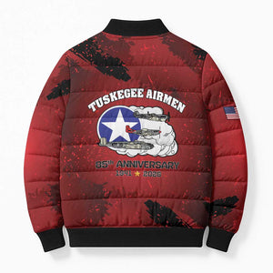 85 Years of Tuskegee Airmen Bomber Puffer Jacket 332nd Fighter Group Red Tails