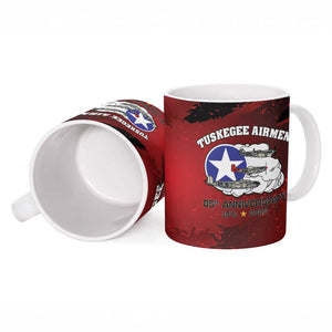 85 Years of Tuskegee Airmen Ceramic Mug 332nd Fighter Group Red Tails