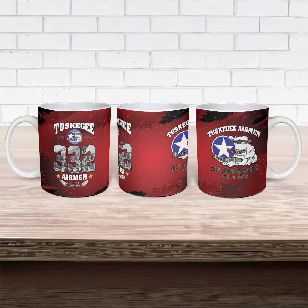 85 Years of Tuskegee Airmen Ceramic Mug 332nd Fighter Group Red Tails
