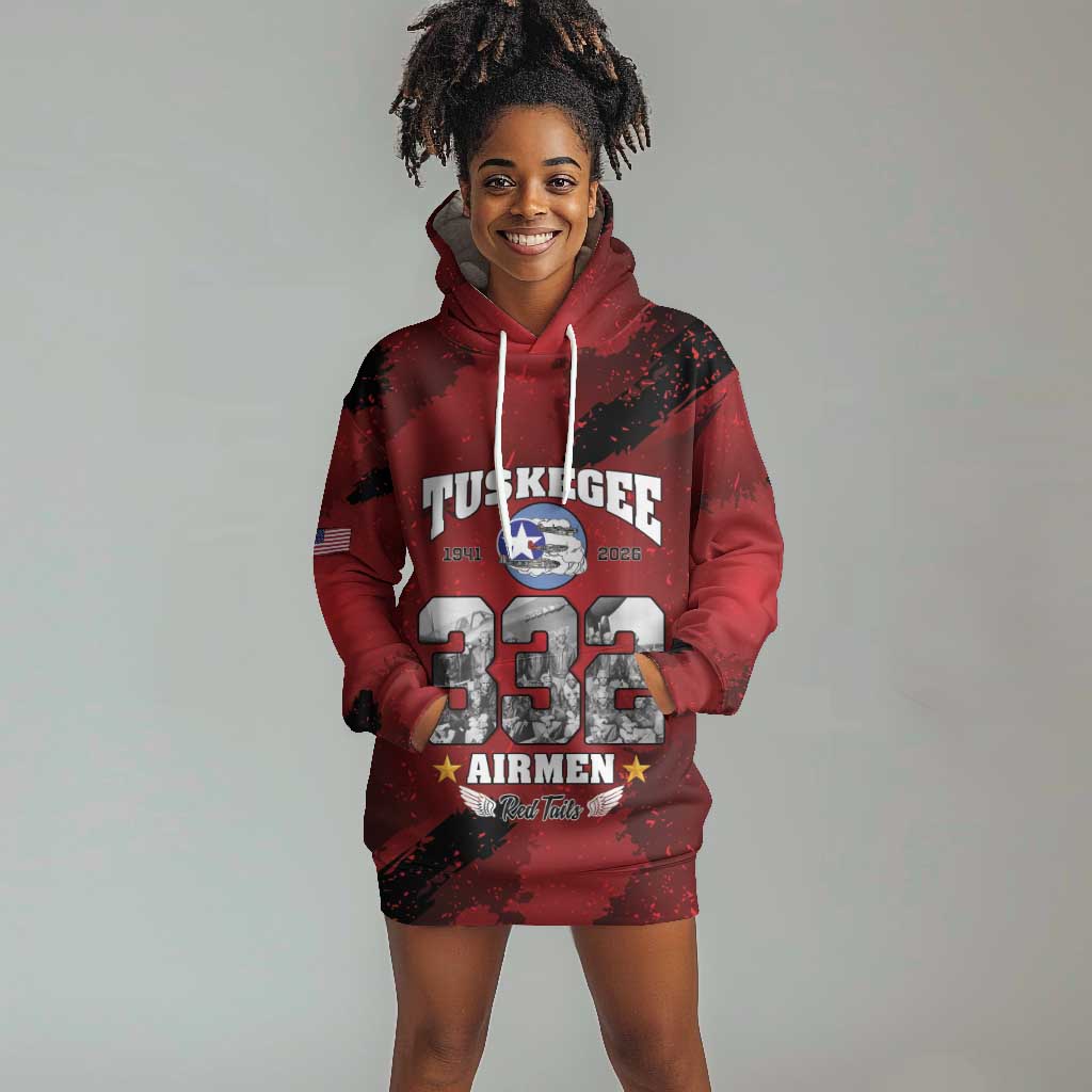 Tuskegee Airmen 1941–2026 Hoodie Dress 332nd Red Tails 85th Anniversary - African Pride