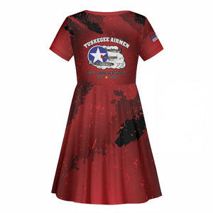 Tuskegee Airmen 1941-2026 Kid Short Sleeve Dress 332nd Red Tails 85th Anniversary LT15