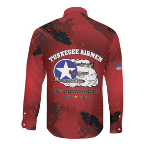 Tuskegee Airmen 1941–2026 Long Sleeve Button Shirt 332nd Red Tails 85th Anniversary - African Pride