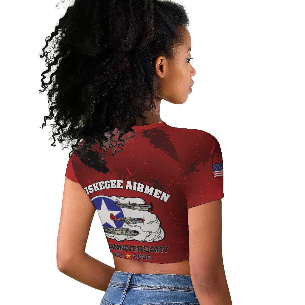 Tuskegee Airmen 1941-2026 Raglan Cropped T shirt 332nd Red Tails 85th Anniversary LT15