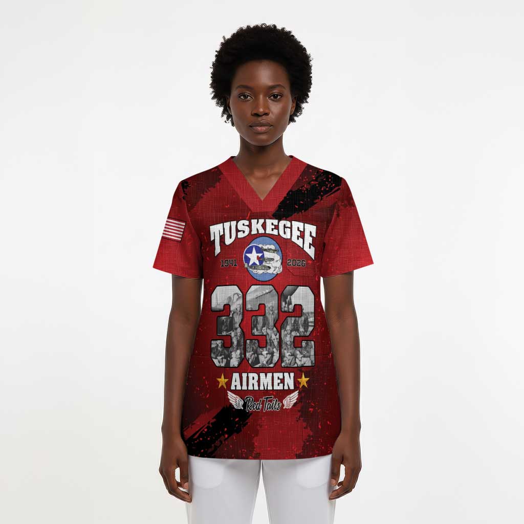 Tuskegee Airmen 1941–2026 Scrub Top 332nd Red Tails 85th Anniversary - African Pride