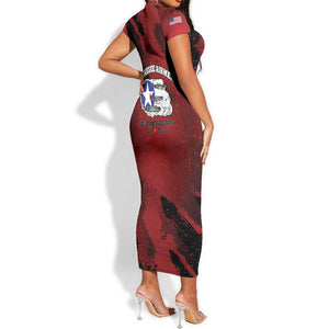 Tuskegee Airmen 1941-2026 Short Sleeve Bodycon Dress 332nd Red Tails 85th Anniversary LT15