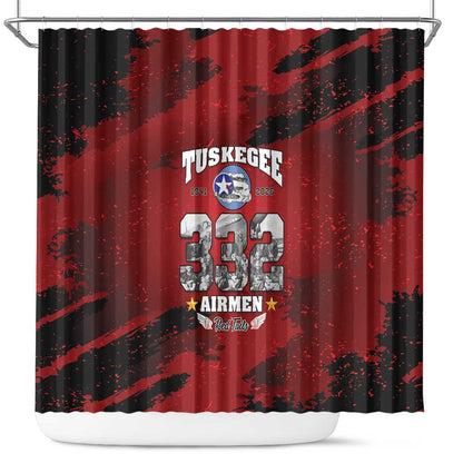 Tuskegee Airmen 1941–2026 Shower Curtain 332nd Red Tails 85th Anniversary - African Pride