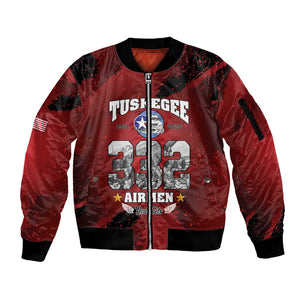 Tuskegee Airmen 1941–2026 Sleeve Zip Bomber Jacket 332nd Red Tails 85th Anniversary - African Pride