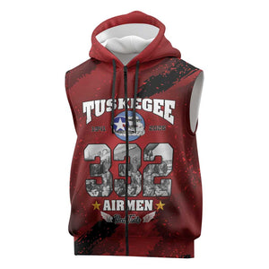 Tuskegee Airmen 1941–2026 Sleeveless Zip Hoodie 332nd Red Tails 85th Anniversary - African Pride