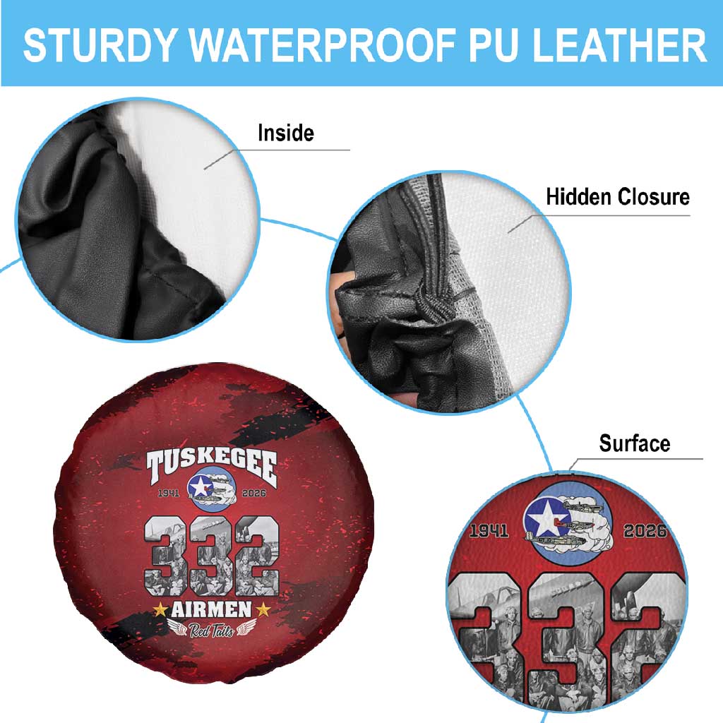 Tuskegee Airmen 1941–2026 Spare Tire Cover 332nd Red Tails 85th Anniversary - African Pride