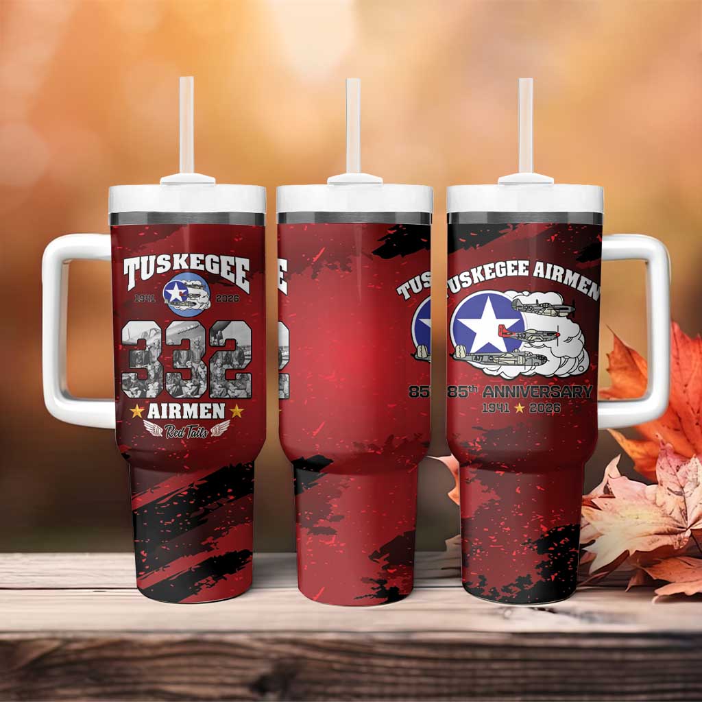 Tuskegee Airmen 1941–2026 Tumbler With Handle 332nd Red Tails 85th Anniversary - African Pride