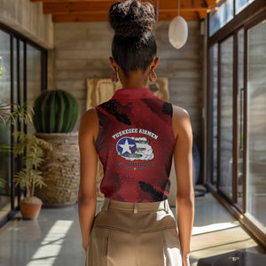 Tuskegee Airmen 1941–2026 Women Sleeveless Polo Shirt 332nd Red Tails 85th Anniversary - African Pride