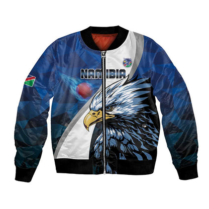 Custom Afro Namibia Cricket Bomber Jacket Go Eagles