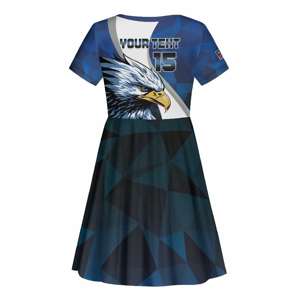 Custom Afro Namibia Cricket Kid Short Sleeve Dress Go Eagles
