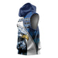 Custom Afro Namibia Cricket Sleeveless Hoodie Go Eagles - African Pride