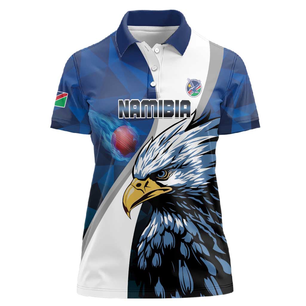 Custom Afro Namibia Cricket Women Polo Shirt Go Eagles