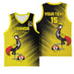 Uganda Football Custom Basketball Jersey African Pattern Mix Grunge Style - Yellow Color LT15