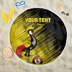 Uganda Football Custom Beach Blanket African Pattern Mix Grunge Style - Yellow Color