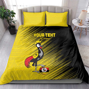 Uganda Football Custom Bedding Set African Pattern Mix Grunge Style - Yellow Color