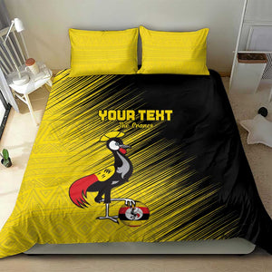 Uganda Football Custom Bedding Set African Pattern Mix Grunge Style - Yellow Color