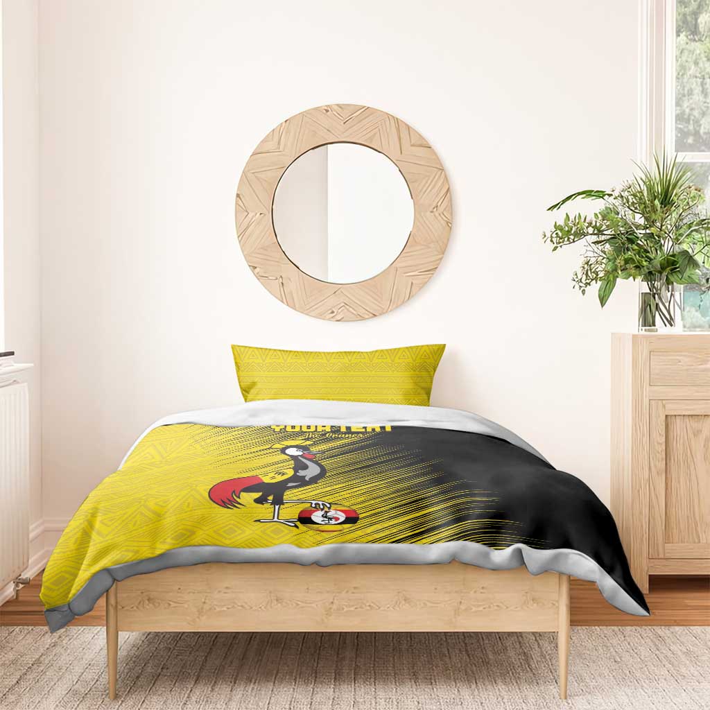 Uganda Football Custom Bedding Set African Pattern Mix Grunge Style - Yellow Color
