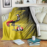 Uganda Football Custom Blanket African Pattern Mix Grunge Style - Yellow Color