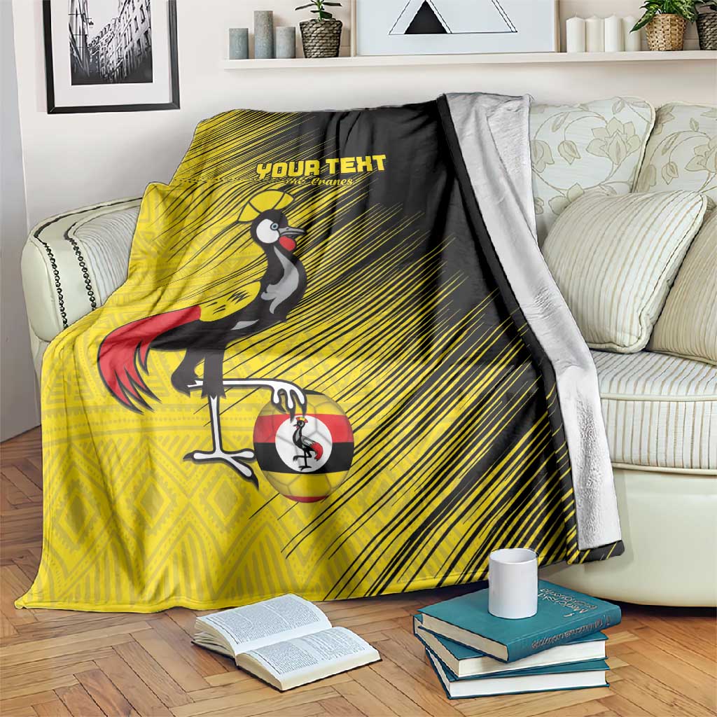 Uganda Football Custom Blanket African Pattern Mix Grunge Style - Yellow Color