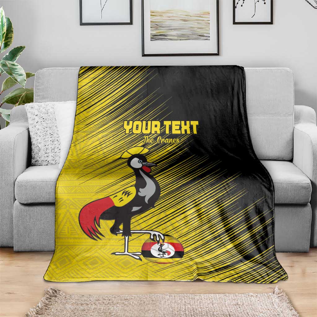Uganda Football Custom Blanket African Pattern Mix Grunge Style - Yellow Color