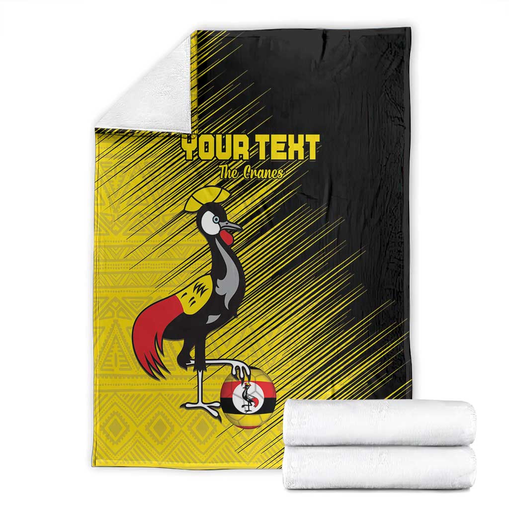 Uganda Football Custom Blanket African Pattern Mix Grunge Style - Yellow Color