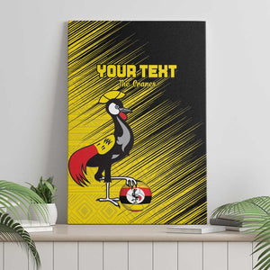 Uganda Football Custom Canvas Wall Art African Pattern Mix Grunge Style - Yellow Color