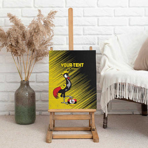 Uganda Football Custom Canvas Wall Art African Pattern Mix Grunge Style - Yellow Color