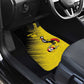 Uganda Football Custom Car Mats African Pattern Mix Grunge Style - Yellow Color