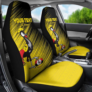 Uganda Football Custom Car Seat Cover African Pattern Mix Grunge Style - Yellow Color