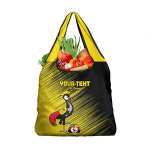 Uganda Football Custom Grocery Bag African Pattern Mix Grunge Style - Yellow Color