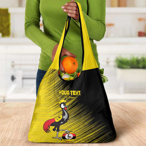 Uganda Football Custom Grocery Bag African Pattern Mix Grunge Style - Yellow Color