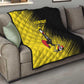 Uganda Football Custom Quilt African Pattern Mix Grunge Style - Yellow Color