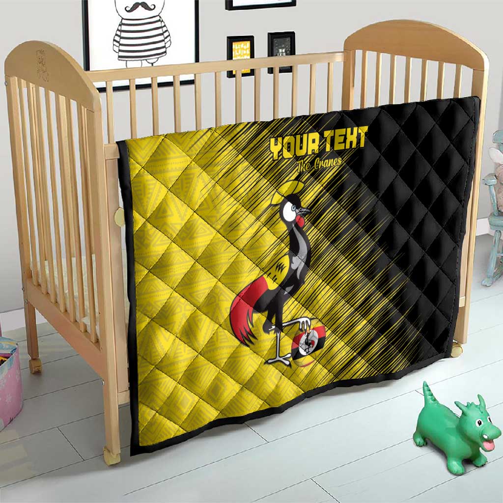 Uganda Football Custom Quilt African Pattern Mix Grunge Style - Yellow Color