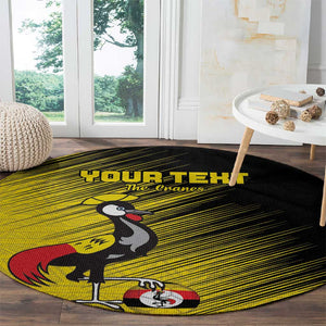 Uganda Football Custom Round Carpet African Pattern Mix Grunge Style - Yellow Color