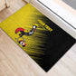 Uganda Football Custom Rubber Doormat African Pattern Mix Grunge Style - Yellow Color