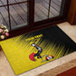 Uganda Football Custom Rubber Doormat African Pattern Mix Grunge Style - Yellow Color