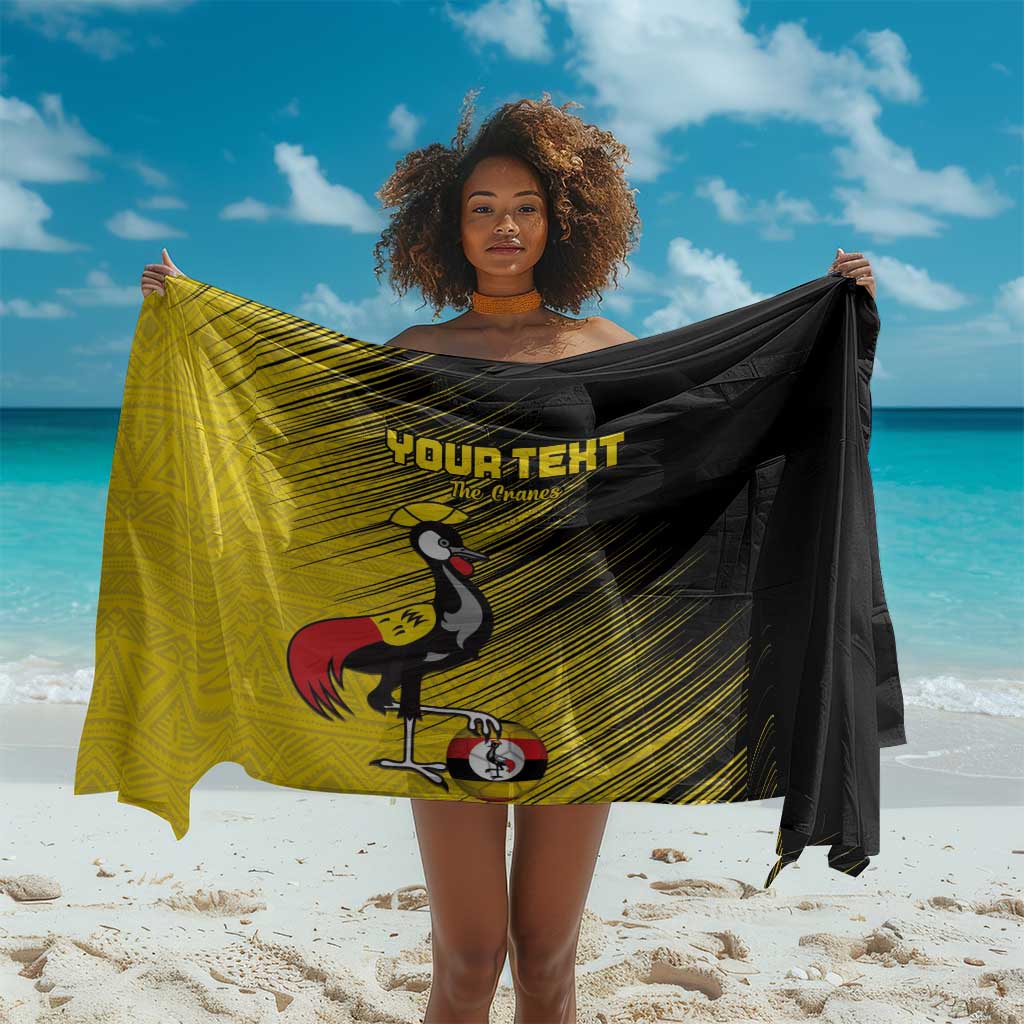 Uganda Football Custom Sarong African Pattern Mix Grunge Style - Yellow Color