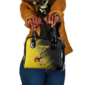 Uganda Football Custom Shoulder Handbag African Pattern Mix Grunge Style - Yellow Color